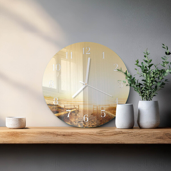 Horloge ronde Chemin de plage