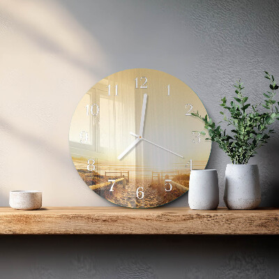 Horloge ronde Chemin de plage