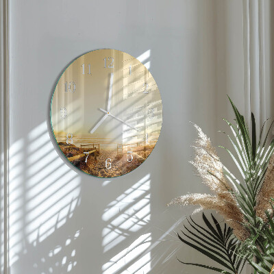 Horloge ronde Chemin de plage