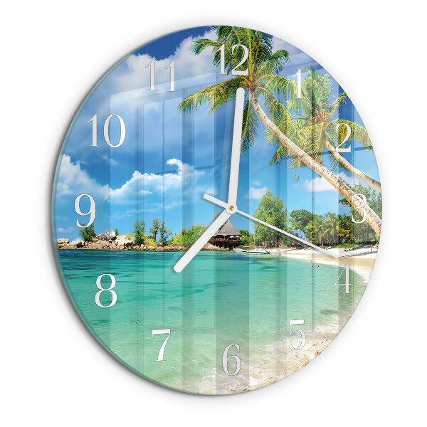 Horloge ronde Palmiers de plage