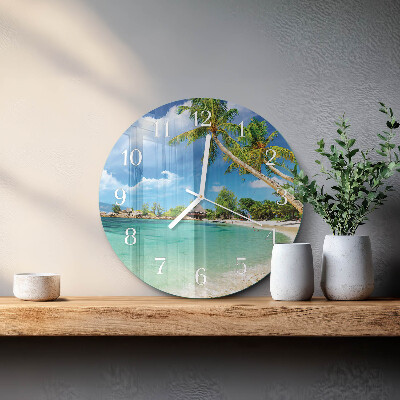 Horloge ronde Palmiers de plage