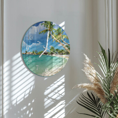Horloge ronde Palmiers de plage