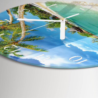 Horloge ronde Palmiers de plage