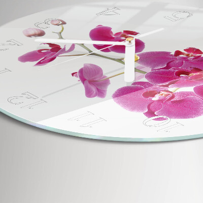 Horloge ronde Orchidée