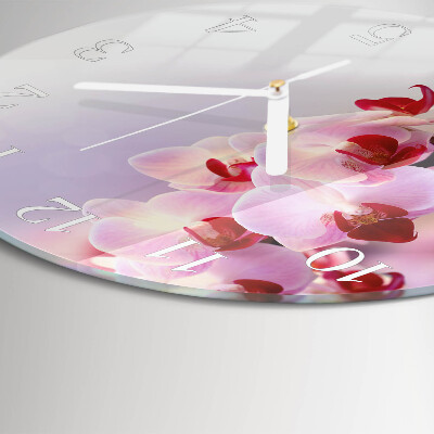 Horloge ronde Orchidée