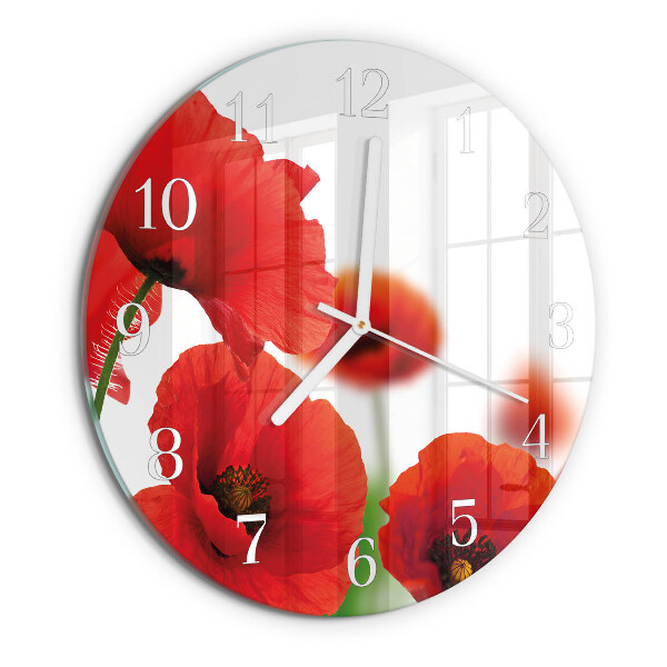 Horloge ronde Coquelicots