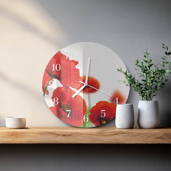 Horloge ronde Coquelicots