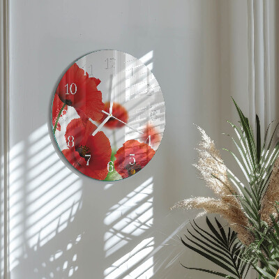 Horloge ronde Coquelicots