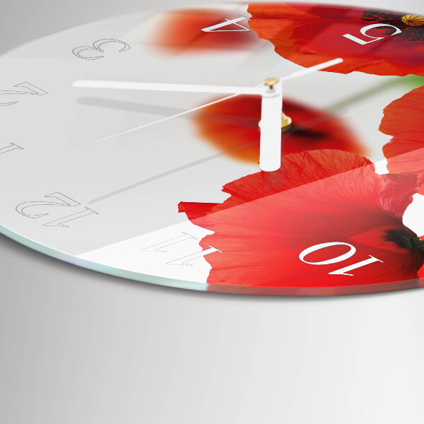 Horloge ronde Coquelicots
