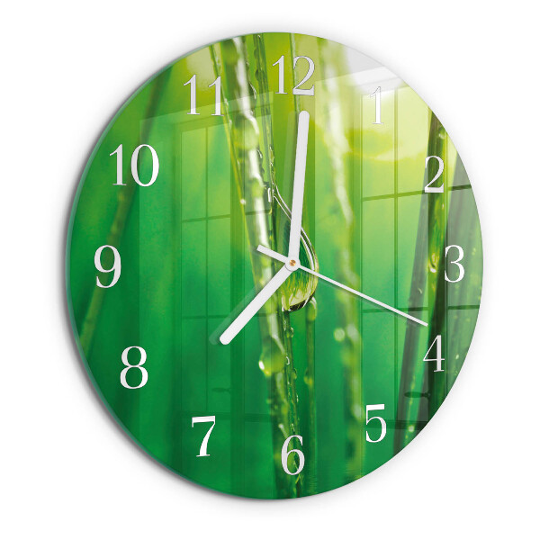Horloge ronde Gouttes d'herbe