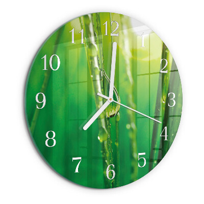 Horloge ronde Gouttes d'herbe