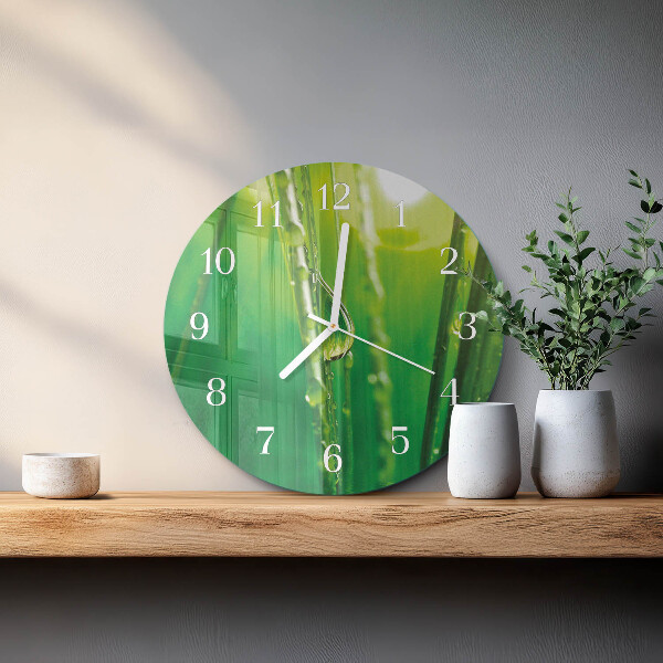 Horloge ronde Gouttes d'herbe