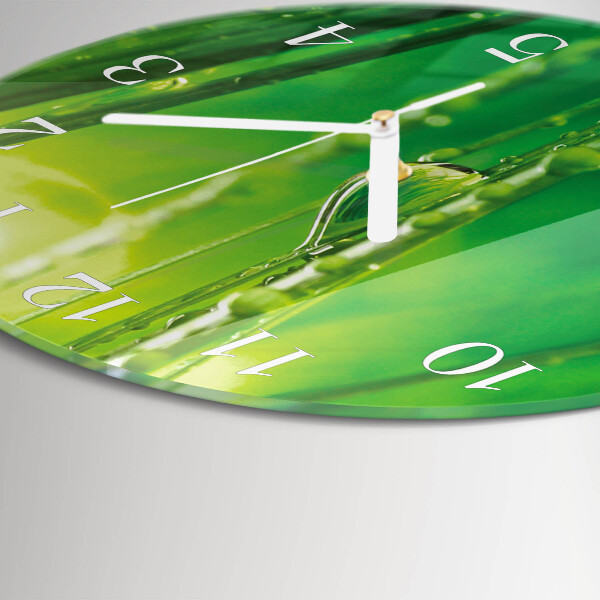 Horloge ronde Gouttes d'herbe