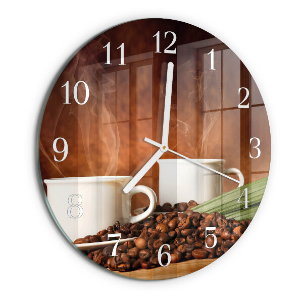 Horloge ronde tasses à café