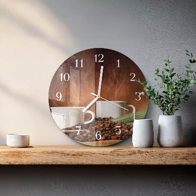 Horloge ronde tasses à café