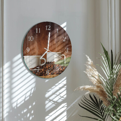 Horloge ronde tasses à café