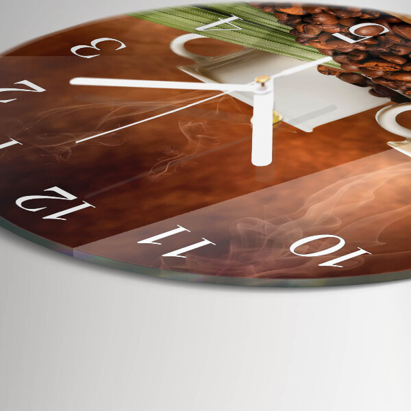 Horloge ronde tasses à café
