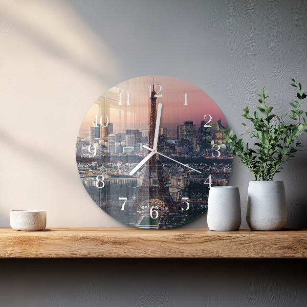 Horloge ronde Tour Eiffel Paris