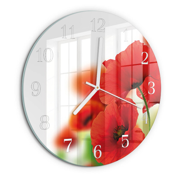 Horloge ronde Coquelicots