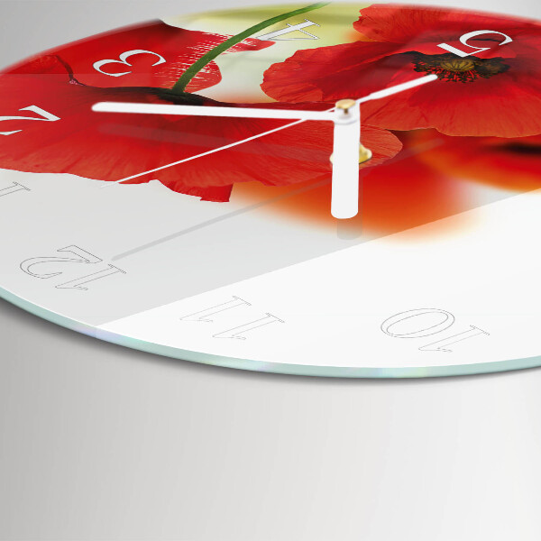 Horloge ronde Coquelicots
