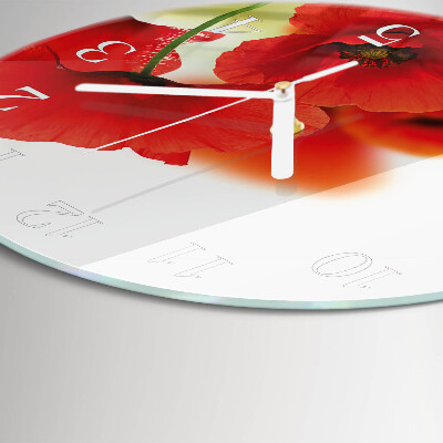 Horloge ronde Coquelicots