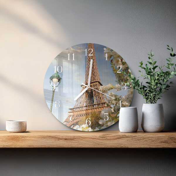 Horloge ronde Tour Eiffel Paris
