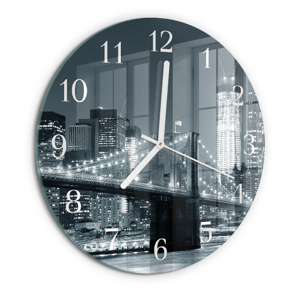 Horloge ronde Pont horizontal