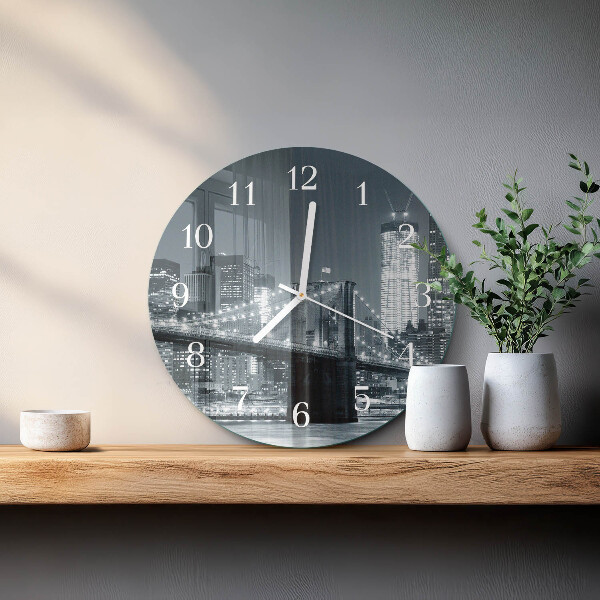 Horloge ronde Pont horizontal