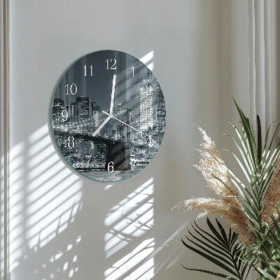 Horloge ronde Pont horizontal
