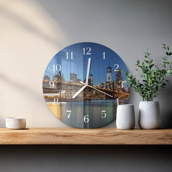 Horloge ronde Pont horizontal