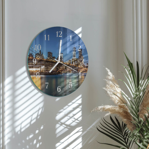 Horloge ronde Pont horizontal