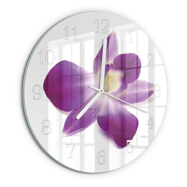 Horloge ronde Fleur d'orchidée