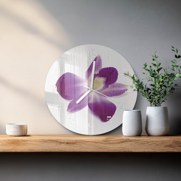 Horloge ronde Fleur d'orchidée