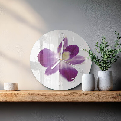 Horloge ronde Fleur d'orchidée