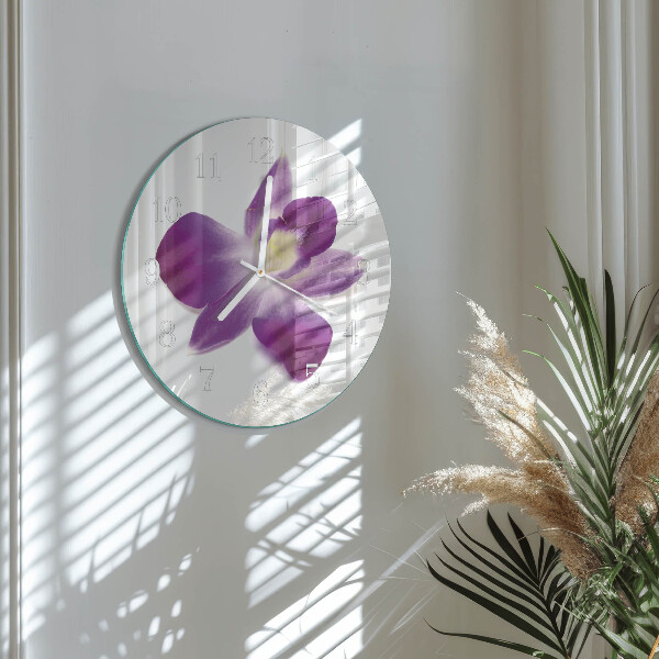 Horloge ronde Fleur d'orchidée