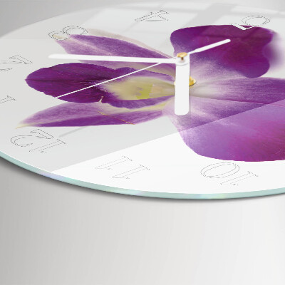 Horloge ronde Fleur d'orchidée