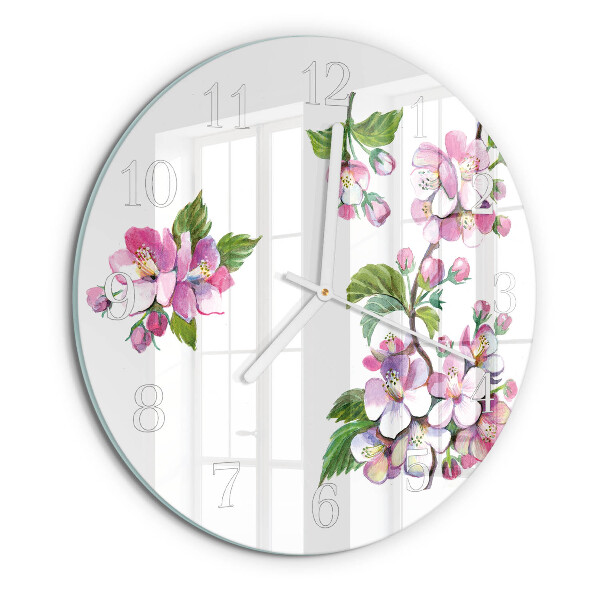 Horloge ronde Fleurs