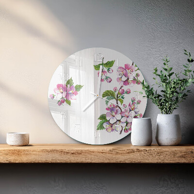 Horloge ronde Fleurs