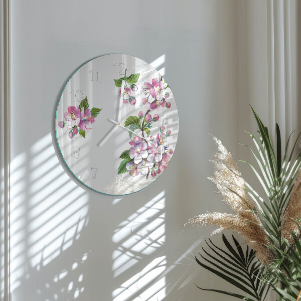 Horloge ronde Fleurs