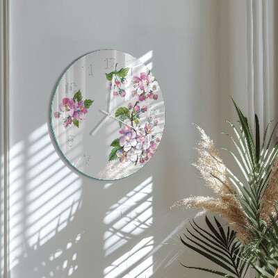 Horloge ronde Fleurs