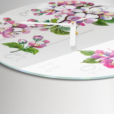 Horloge ronde Fleurs