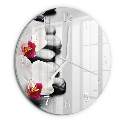 Horloge ronde Pierres d'orchidées