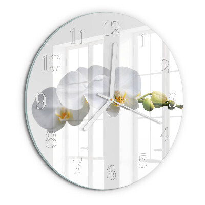 Horloge ronde Orchidée