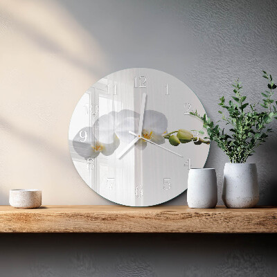 Horloge ronde Orchidée