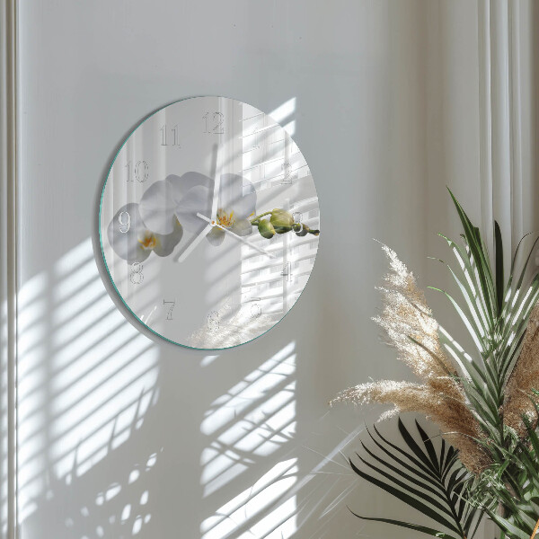Horloge ronde Orchidée