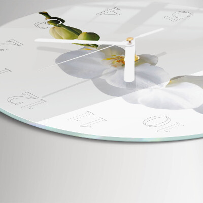 Horloge ronde Orchidée