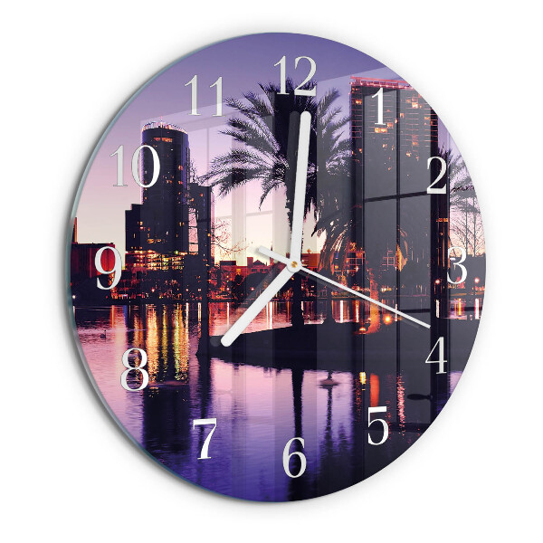 Horloge ronde Palmiers de Floride