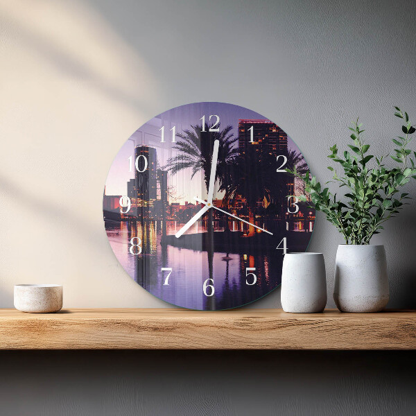 Horloge ronde Palmiers de Floride