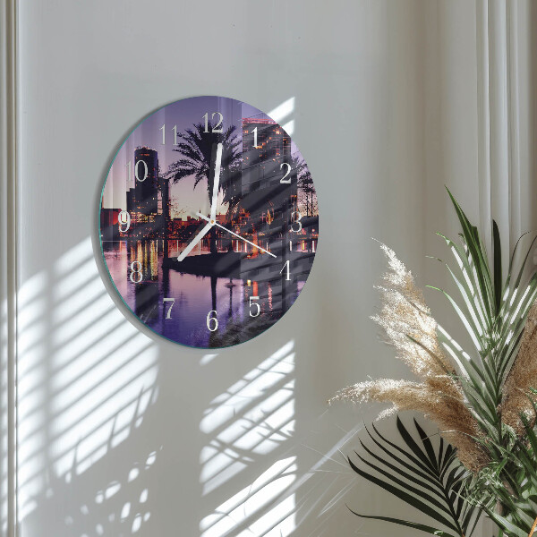 Horloge ronde Palmiers de Floride