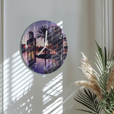 Horloge ronde Palmiers de Floride